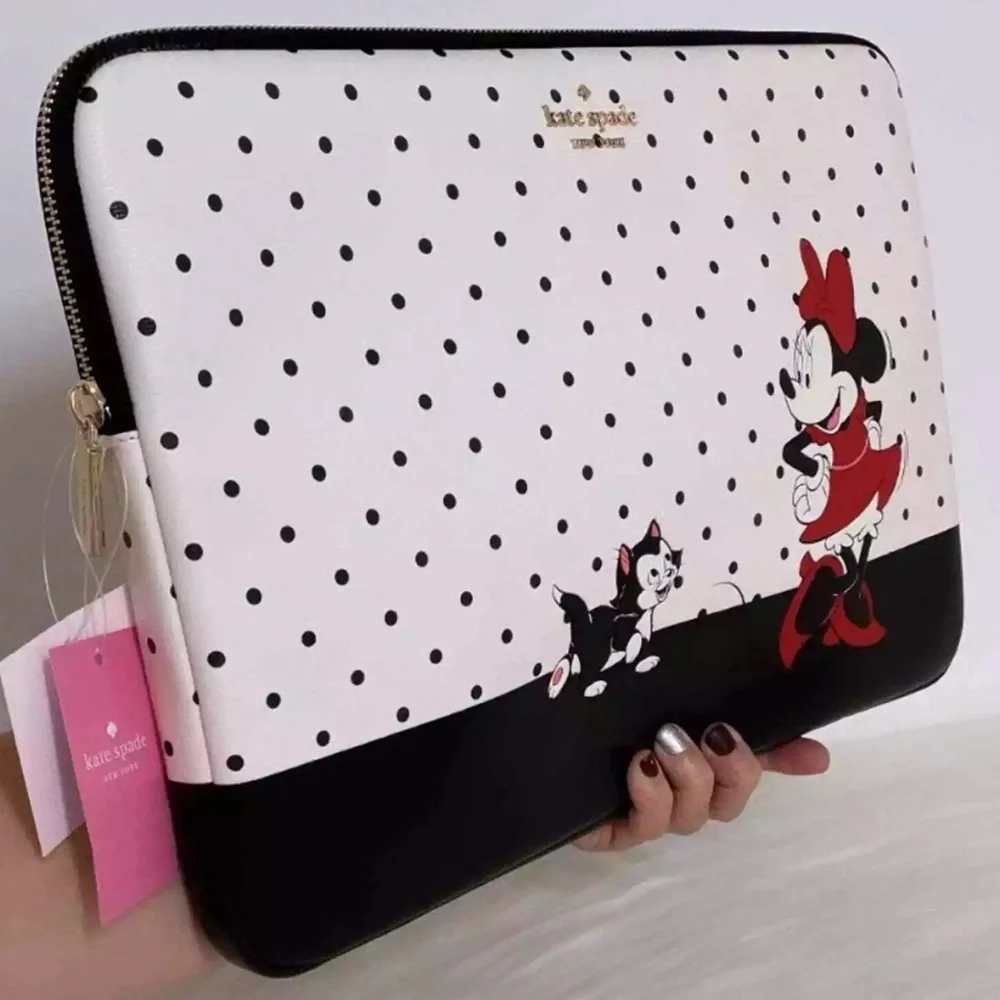 New Kate Spade Disney X Minnie Mouse Universal Laptop Sleeve Black White